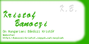 kristof banoczi business card